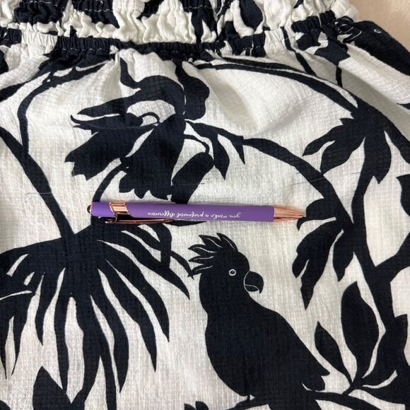 Maeve By Anthropologie Dress Women's Small Puff Sleeve Mini Back Bow Bird Print - Picture 6 of 16